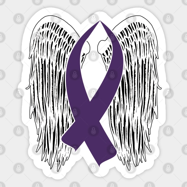 Winged Awareness Ribbon (Purple) Sticker by BlakCircleGirl